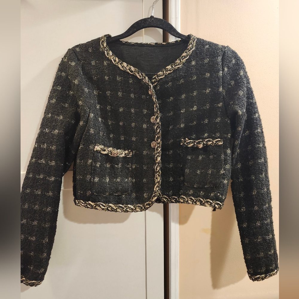 Tweed Button Jacket - Picture 2 of 6